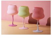 Vintage aron Twisted Small Fresh Cream God Mug Copa de vino tinto de vidrio coloreado - details 2