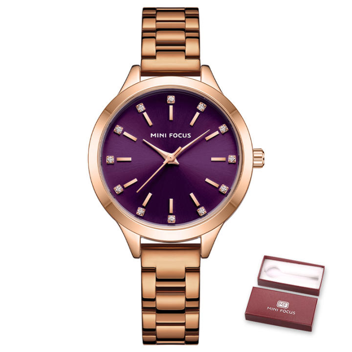 Reloj de Cuarzo MINI FOCUS para Mujer con Detalles de Cristal y Correa de Acero Inoxidable