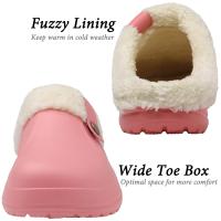 Zuecos de piel para mujer, zapatillas de moda peludas para hombre, calzado para jardín, zapatos de casa impermeables para exteriores, zapatos de trabajo antideslizantes para invierno para hombre - details 25