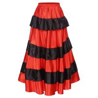 Faldas Flamenco española mujer, falda larga con volantes grandes, tre salón latino para danza del vientre, actuación de 360 - details 10