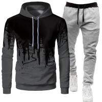 Sudaderas con capucha y pantalones de cintura elástica para hombre, conjuntos de dos piezas informales para exteriores, trajes deportivos de moda para hombre, Otoño e Invierno - details 3