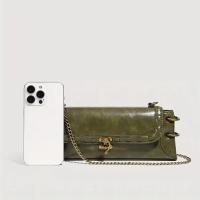 Bolso Cruzado Chic Urban de Oliva Verde Cierre con Cerradura de Latón Antiguo, Correa Ajustable, Compartimentos con Cremallera Bolso de Mano Compacto para Profesionales de Trabajo, Esenciales de Viaje - details 6