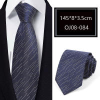 Corbata De Lienzo Clásica Para Hombre 56 Colores Floral Rayada 8cm Jacquard Para Negocios Bodas Y Fiestas Moda Adulto Material Poliéster - details 3