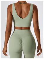 Traje de Yoga Deslizante para Mujer Entrenamiento de Baile Secado Rápido Fitness y Ocio Conjunto de Deporte de Dos Piezas Chaleco+Pantalones - details 12