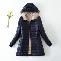 Chaqueta de invierno para mujer, nueva longitud media, edición coreana, con capucha, abrigo de algodón polar, Parkas cálidas de lana de cordero, chaquetas de invierno - details 4