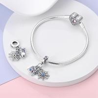 Pulsera de plata de dos tonos con colgante triple celestial de cuentas en forma de corazón para la fabricación de joyas - details 15