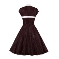 Vestido de Cintura Alta Estilo Hepburn Retro Manga O Pokla con Puntos Ideal para Fiestas 1950s 60s - details 2