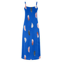 Vestido Maxi de Plumas Elegante Cómodo con Cuello en V Cuidado Fácil Moda para Mujeres - details 13