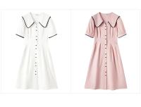 Vestido de Algodón Puro Semir Manga de Abanico Grande, Escote Ancho, Estilo Universitario para Mujeres Nueva Moda de Verano 2024 - details 11