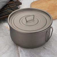 Olla para exteriores de gran capacidad, olla colgante de titanio de 1,8 litros con sistema digestivo de tapa, camping portátil ultraligero y - details 10