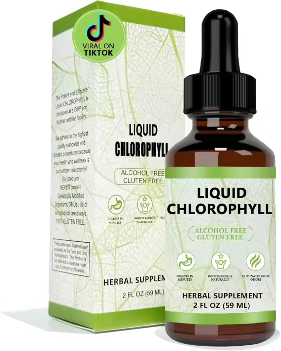 Hot Hemdnt Gotas líquidas de clorofila vegana, desodorante corporal, apoyo intestinal, cuidado de la salud, hígado, digestión y sistema inmunológico, menta natural - 1