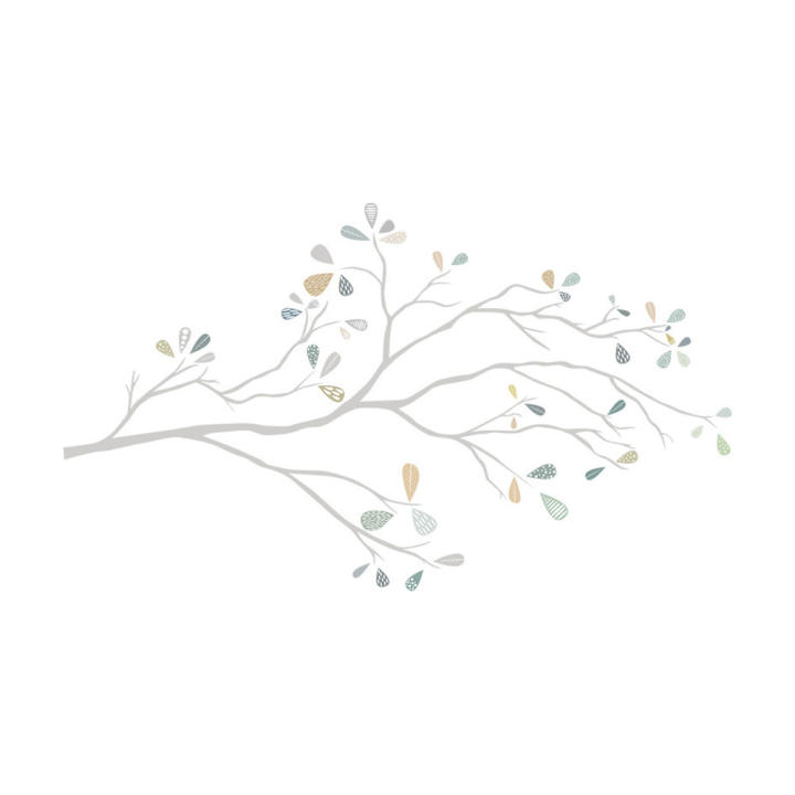 Pegatina de Pared HonC con Diseño de Ramas Ligeras y Colorido para Sala de Estar Decoración de Dormitorio Papel Adhesivo Autoadhesivo Reutilizable Material PoliVinilo Chlorido (PVC)