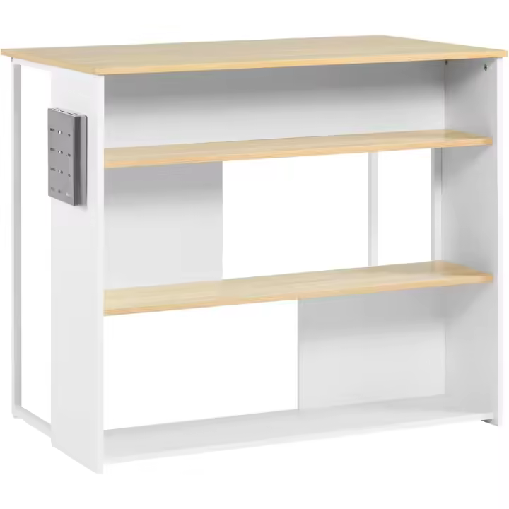 Isla de Cocina Moderna de Roble Mueble Auxiliar con 3 Estantes Abiertos - 1