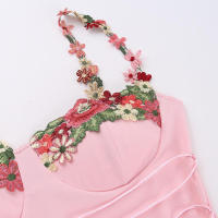 Vestido largo Floral sin mangas con espalda descubierta para mujer, traje Sexy de vendaje con cordones, ajustado para fiesta - details 9