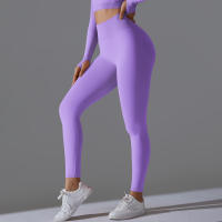 Hamidou-Pantalones deportivos de Yoga para mujer, mallas de cintura alta y caderas ajustadas, glúteos de melocotón, pantalones de Yoga desnudos de cintura alta - details 25
