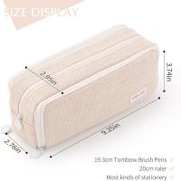 Estuche de Lápices de Canvas de Gran Capacidad de 3 Partes Regalo Ideal para Estudiantes, Niñas, Niños, Adultos Estuches y Cajas de Papelería - details 4