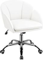 Oficina Ruedas Altura Ajustable MAX Carga 136 KG Despacho Estudio Blanco Piel Sintética - details 0