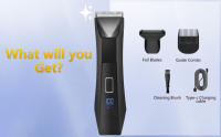 Recortadora para hombres, afeitadora de vello corporal 2 en 1 y afeitadora de vello en la ingle, recortadora de doble cabezal para afeitado sin rasguños, aseo suave, liviana con bloqueo de viaje, resistente al agua IPX6, pantalla LED - details 4