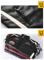 Nuevo traje de carreras de motos de los hombres, de cuero, de lana, delgado, chaqueta oscura, chaqueta de invierno para hombres, chaqueta de choque etiqueta - details 15