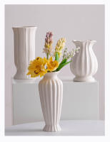 Jarrón de cerámica blanco minimalista de Boca Grande nórdico, arreglo de flores para sala de estar, Decoración de mesa - details 2