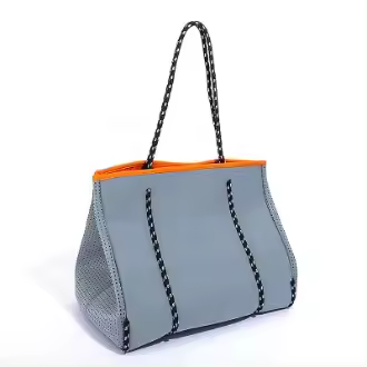 Bolsa de neopreno grande para playa, para mujer, para piscina, gimnasio, viaje, gris - 1