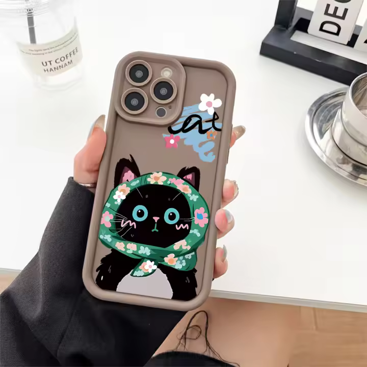 Funda de silicona suave para teléfono CAT, funda protectora creativa que absorbe los golpes para iPhone 16, iPhone 15, 12, 14, 13, 11, PROMAX PLUS, XR, XS MAX - 1