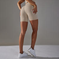 Nessaj-pantalones cortos de yoga sin costuras, con patrón de cuadros, transpirables, para gimnasio, mallas push up - details 23