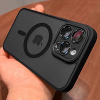 Funda magnética de lujo con armadura translúcida mate a prueba de golpes para iPhone 14, 13, 12, 11, 15 Pro Max Plus, funda de carga inalámbrica Magsafe - details 1