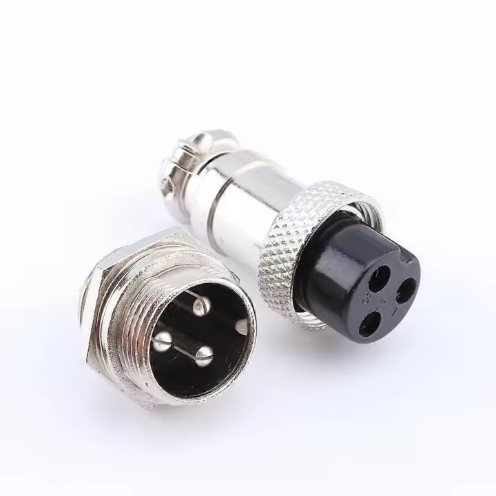 1 Juego de conector de enchufe de aviación eléctrico tipo tornillo Gx16 de 3 pines nuevo - 1