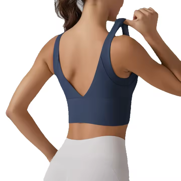 Hmidou-Sujetador deportivo para mujer, ropa interior Sexy de realce para Yoga, correr, gimnasio, Tops de Fitness, camiseta sin mangas de verano - 1