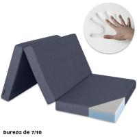 Colchón plegable viscoelástico con cierre y asa 120 x 190 x 10 cm con espuma D25 extra firme en loneta premium gris para furgonetas, viajes o invitados - details 20