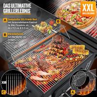 Parrilla de Carbón Grande con Carrito Asador BBQ de Acero Inoxidable con Termómetro - details 23