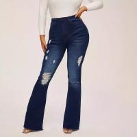 Pantalones vaqueros rasgados de alta elasticidad, pantalones acampanados de cintura alta - details 3