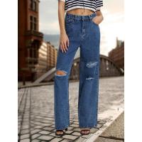 Vaqueros de pierna recta de cintura alta para mujer, pantalones vaqueros rasgados elegantes y elegantes, nd 2025 - details 2