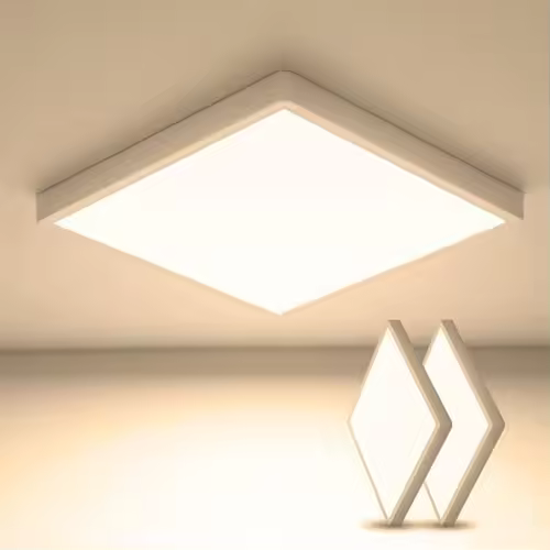 Goeco Lámparas Techo LED 2pcs Ultradelgada 2700LM 4500K Blanca Neutral Instalación de Montaje Semi-Flush Efficiente con Lentes LED 30CM IP44 - 1