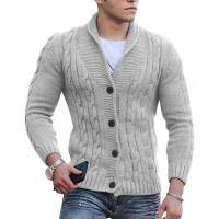 Cardigan de Punto Jacquard para Hombres Abrigo de Cuello con Capas de Otoño e Invierno - details 9