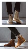 Botas cortas clásicas Retro de cuero de ante de vaca auténtico estilo británico para hombre, zapatos casuales de alta calidad - details 16