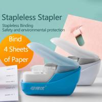 Grapadora de papel para libros, Mini grapadora portátil sin grapas, suministros escolares y de oficina - details 4