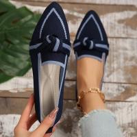 Zapatos planos de mujer 2024 tejidos nuevos, transpirables, cómodos zapatos de Color sólido, mocasines informales con punta estrecha para caminar, zapatillas de deporte para mujer - details 1