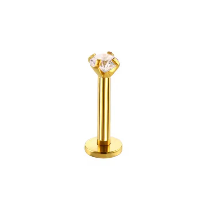 Juego de pendientes para cartílago, piercing de titanio anodizado, hélice, tragus interno, triple punta, 1 ud. - 1