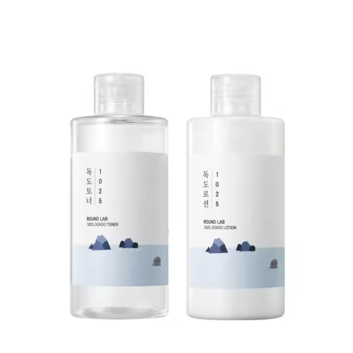 ROUND LAB 1025 Tónico Dokdo 150ml+Loción Dokdo 150ml |   Tónico hidratante, exfoliación suave, calmante, para pieles sensibles, - 1