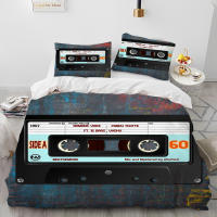 Juego de Ropa de Cama con Música Retro y Nostálgica Funda de Edredón y Funda de Almohada para Cama King Queen Tamaño - details 10