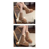 Botas de nieve para mujer, zapatos de felpa, zapatos de invierno, botas de cuero para mujer, zapatos para mujer 2025 - details 12