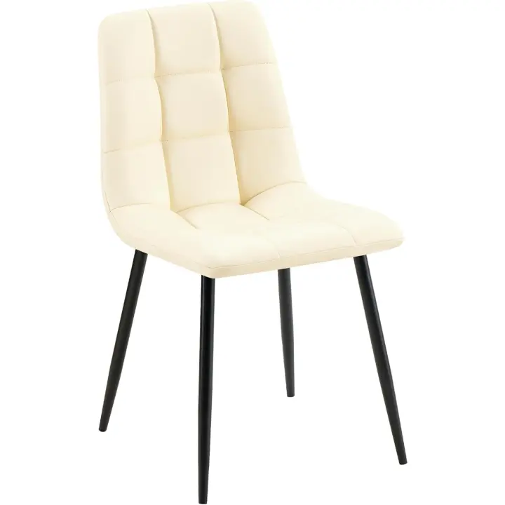Polipiel I Butaca de salón con Base metálica de 4 Patas I Asiento de Cocina, Color:Blanco - 1