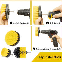 Juego De 3 Piezas De Cepillo De Perforación Para Limpieza De Baño Tuberías Azulejos Alfombras Conexión Multifuncional Automática Protección De Seguridad Fiable Y Duradera Ligera Y Adaptativa Universal - details 2