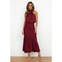 Vestido elegante de satén sin mangas de alta gama Gran oferta primavera-verano 2024 - details 3