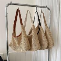 Bolso de paja tejido hecho a mano Simple, bolso de mano de estilo bohemio, bolso de rafia, bolsos de playa de gran capacidad para verano - details 4