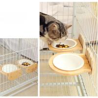 Cuenco de alimentación para mascotas colgante con Base de madera, diseño de suspensión, jaula fija para gatos, comederos de alimentos con forma de gato/oso, fácil limpieza - details 9