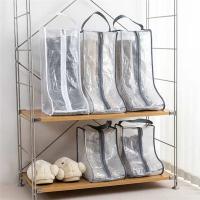 Bolsas de almacenamiento de botas altas y cortas portátiles para mujer, 2 paquetes altos y 2 paquetes cortos, bolsas de botas impermeables para viajes y diarios, negro - details 4