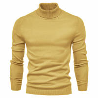 Jersey informal de cuello alto para hombre, suéter de punto, Color sólido - details 15